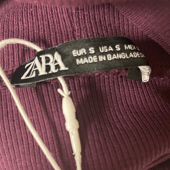 Zara Plum High neck Ribbed Bodycon Maxi Dress Size Small ( NWOT) - Picture 12 of 14